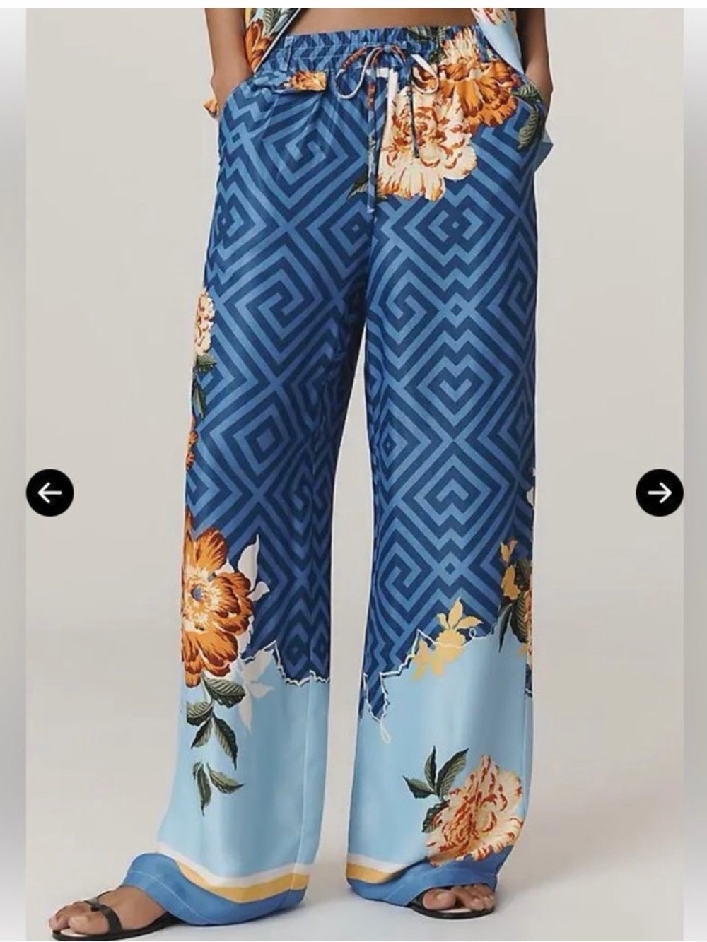 MAEVE straight wide legs silky pants - Picture 2 of 9